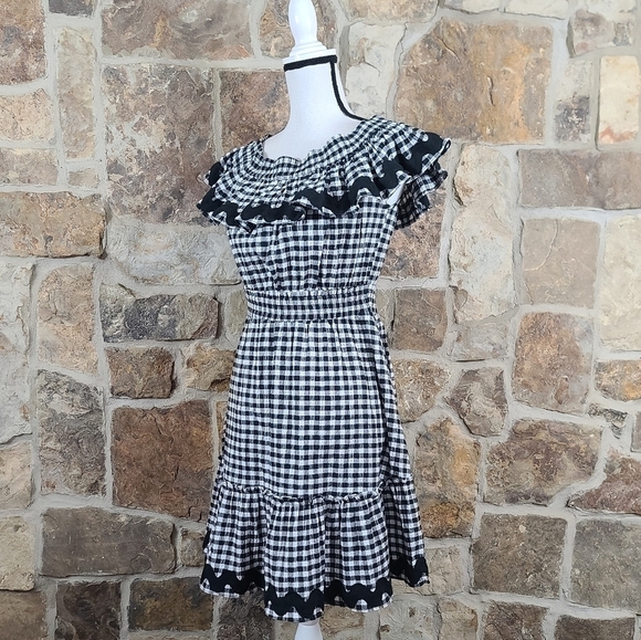 Misa S SMALL Mirela Gingham are Buffalo Checked Plaid Dress - Picture 5 of 9